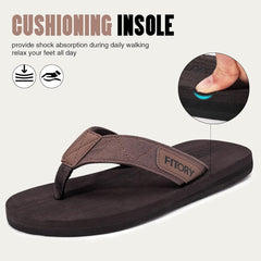 FITORY Men's Flip-Flops, Thongs Sandals Comfort Slippers for Beach