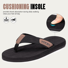 FITORY Men's Flip-Flops, Thongs Sandals Comfort Slippers for Beach