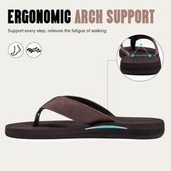 FITORY Men's Flip-Flops, Thongs Sandals Comfort Slippers for Beach
