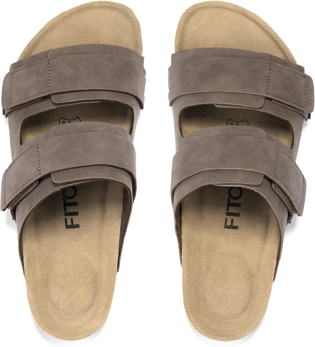 FITORY Mens Classic Sandals with Two Straps Beach Slides for Summer Size 7-13.5