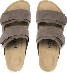 FITORY Mens Classic Sandals with Two Straps Beach Slides for Summer Size 7-13.5