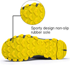 FITORY Men's Women's Slip on Sneakers Sandals, Garden Clogs Casual Slipper Indoor Outdoor Slides Unisex Yellow/Grey