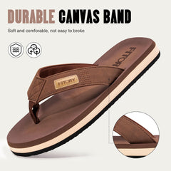 FITORY Men's Flip-Flops, Thongs Sandals Comfort Slippers for Beach