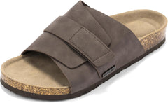 FITORY Mens Soft Footbed Sandals,Cork Slides with Adjustable Straps Size 7-13.5