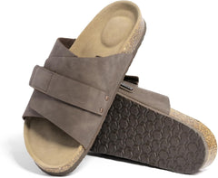 FITORY Mens Soft Footbed Sandals,Cork Slides with Adjustable Straps Size 7-13.5
