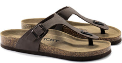 FITORY Mens Cork Thong Slides Sandal with Adjustable Buckle Straps Size 7-13.5
