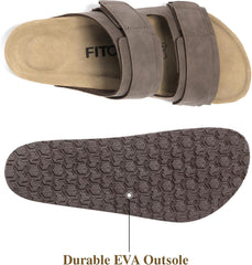 FITORY Mens Classic Sandals with Two Straps Beach Slides for Summer Size 7-13.5